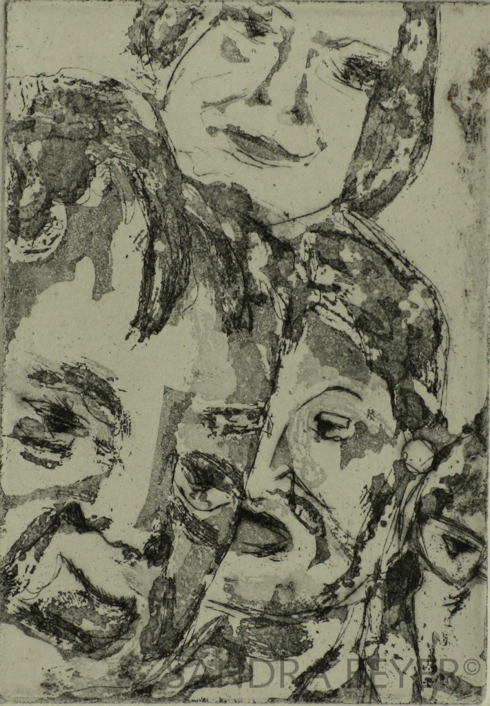 Selfie VI, 2014 I Reservage, Aquatinta, Strichätzung I 7 x 10 cm